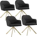 Produktbild: tectake® Samt-Drehstuhl Lona gepolstert 56 x 59 x 81 cm