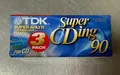 Produktbild: 3er-Pack TDK Super CDing 90 Audiokassetten NEU & OVP Sealed Type II