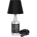Produktbild: ledscom.de Tischlampe FLAKO, Schalter, Bakelit, Textilkabel schwarz, Lampenschirm schwarz, 1x E27 max. 60W, ohne Flasche, ohne Leuchtmittel