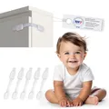 Produktbild: Sweet Safety 6 x TÜV Schadstoff geprüfte Schubladensicherung Baby in weiß | Baby Kindersicherung ohne Bohren | Schrankschloss zum Kleben für Kinder | Schloss für Schränke & Schublade