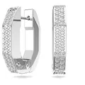 Produktbild: Swarovski Dextera Kreolen, Rhodinierte, Achteckige Ohrringe mit Strahlenden Swarovski Kristallen