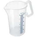 Produktbild: thermohauser Messbecher m. geschlossenem Griff, 500 ml, Kunststoff PP, blaue Skala in Litern und Millilitern