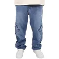 Produktbild: DADA Supreme Regular-fit-Jeans HipHop Denim Baggy Pants mit Cargo Taschen und Stickerei Baggy Jeans 2.0 blau 30W