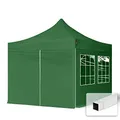 Produktbild: TOOLPORT 3x3m Pavillon Faltpavillon Klappzelt inkl. 4 Seitenteile Stahl Faltzelt Garten Partyzelt grün
