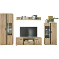 Produktbild: Mid.you Wohnwand, Schwarz, Eiche, Holzwerkstoff, 12 Fächer, 1 Schublade(n) Schubladen, Made in EU, Wohnzimmer, Wohnwände, Wohnwand-Sets
