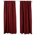 Produktbild: WOLTU 2er Set Gardinen, Verdunklungsvorhänge für Wohnzimmer Kinderzimmer, Blickdicht, Kräusebänder für Schiene, 250 g/m², kälteschutz lichtundurchlässig, 135 x 225 cm, Bordeaux
