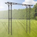 Produktbild: Dema Rosenbogen Mailand 204x51x207 cm – Rosenspalier, Tor-Bogen, Rank-Hilfe – schwarz, robust, witterungsbeständig – für Garten, Terrasse, Blumen, Kletterpflanzen, Dekoration 14243