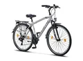 Produktbild: Licorne Bike Life M-V-ATB Premium Trekking Bike in 28 Zoll - Fahrrad für Herren, Jungen, Damen und Herren - Shimano 21 Gang-Schaltung - Herren Citybike - Männerfahrrad. Zoll:28.00;Farbe:Grau/Schwarz