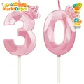 Produktbild: Geburtstagskerzen Zahl 30 Rosa 3D Kuchen Deko für Kinder Partys Hochzeiten