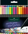 Produktbild: Faber-Castell 151630 Box mit 30 Grip Finelinern, 0,4mm Fineliner Stifte mit ergonomischem Griff, Zeichnungs- und Faserstifte mit feiner Spitze für Erwachsene, Lebendige farbige Kunststifte
