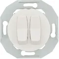 Produktbild: Elso WDE011026 Doppel-Wechselschalter mit Zentralplatte, mit Steckklemme, Renova Flush, weiß matt