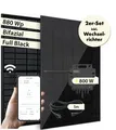 Produktbild: VALE intelligentes Solaranlage Set Bifazial mit Growatt Wechselrichter - 880 Wp, Full Black, App-Steuerung, Komplettset, Solarmodule, Balkonkraftwerk