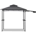Produktbild: Grill Pavillon Wasserdicht 2.45 x 1.50m Gartenpavillon mit Markise, Sonnenschutz Gartenlauben Gartenzelt für Partys Picknick BBQ ́s, UV-Schutz 50+,