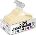 Produktbild: Utopia Home Kinder-Kleiderbügel aus Samt (50 Stück) – 27,9 cm (11 Zoll) robuster Baby-Kleiderbügel – rutschfest für den täglichen Gebrauch (Elfenbein)