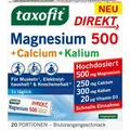 Produktbild: taxofit Magnesium direkt, 20 Portionen Granulat, Magnesiumkomplex + Calcium + Kalium + D3, 500mg