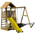 Produktbild: Spielturm, Gelb, Natur, Holz, Kiefer, 270x270x280 cm, Outdoor Spielzeug, Spieltürme