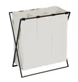 Produktbild: WENKO Wäschesammler Mod. Trio XL stabiler Wäschekorb mit Eisengestell drei Fächern optimale Wäschetrennung 145 L zusammenfaltbar Beige 69 x 76 x 37 cm