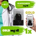 Produktbild: GlucoCheck GOLD  | Blutzuckermessgerät | Goldrichtig  mg/dl   ⭐️⭐️⭐️⭐️⭐️