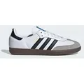 Produktbild: Adidas Samba OG Full Grain Leather Gritty Sud Sneaker in Weiß Schwarz – 5.5 UK - 38 2/3 EU - 6M/7F US / White Black - Weiß - 38 2/3