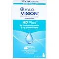 Produktbild: Hylo-Vision HD Plus Augentropfen – Befeuchtung & Schutz bei trockenen und gereizten Augen, unterstützen die Zellregeneration, leichtviskos, geeignet bei Kontaktlinsen, 2x15 ml