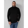 Produktbild: s.Oliver Longpullover Strickpullover Strukturmix-Pullover aus reiner Baumwolle mit Rollkragen schwarz 4XL (64/66)