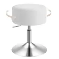 Produktbild: WOLTU Schminktisch Hocker, Schminkstuhl, Barhocker Rund, Höhenverstellbar, 360° Drehbar mit Verdickter Polsterung, Kunstleder Bequemstuhl für Schminktisch, Schlafzimmer, Esszimmer, Weiß, BH14ws-1