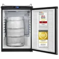 Produktbild: Exquisit Bierkühler, 163 Liter, mit Zapfvorrichtung, Gitterablagen, Türanschlag wechselbar, 89 cm Höhe, 42 dB, Display, BK160-HE-300G inox - Silber
