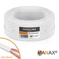 Produktbild: 25 m Lautsprecher-Kabel 0,75 mm² weiss | Boxenkabel | %100 CCA Kupfer