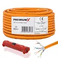 Produktbild: Premium X 25m CAT 7 Netzwerkkabel Simplex LAN-Kabel Ethernet Datenkabel S/FTP PiMF Eca Cat7 Verlegekabel Installationskabel Cat.7 inkl. Entmanteler