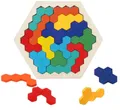 Produktbild: Hexagon Holzpuzzle Box Spielzeug Montessori Spielzeug für Kinder Kreativ Lern...