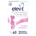 Produktbild: Elevit 1 - Folsäure hochdosiert - Kinderwunsch- und Schwangerschaftsvitamine - 20 Vitamine und Mineralstoffe für die Entwicklung des Babys - 60 Tabletten für 2 Monate