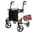 Produktbild: TOPRO Troja Original Rollator Black Series Modell 2025, Faltbarer Premium Leichtgewicht-Rollator mit integrierter Ankipphilfe, Indoor & Outdoor | 7 Jahre Garantie (Polarsilber, Medium)