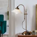 Produktbild: Tischlampe Tischleuchte Nachttischleuchte Antik Glas Retro Leselampe Altmessing