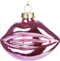 Produktbild: BRUBAKER Christbaumschmuck Kussmund - Handbemalte Weihnachtskugel aus Glas - 9 cm Baumkugel (1-tlg), Lippen Mund Rosa - Anhänger Weihnachten für Frauen