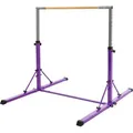 Produktbild: Hauki Gymnastik Turnreck, Lila, Gymnastikstange faltbar, Kinder Reckstange höhenverstellbar 95,5-150 cm, Holz/Stahl, Trainingsgeräte Indoor/Outdoor - Lila