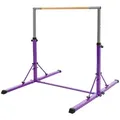 Produktbild: Hauki Turnreck Kinder Gymnastik Turnstangen Trainingsgeräte bis 100kg Indoor/Outdoor, Heimtraining Reckstange faltbar & höhenverstellbar 95,5-150cm Lila lila