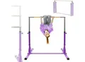Produktbild: Hauki Gymnastik Turnreck, Lila, Gymnastikstange faltbar, Kinder Reckstange höhenverstellbar 95,5-150 cm, Holz/Stahl, Trainingsgeräte Indoor/Outdoor