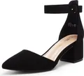 Produktbild: DREAM PAIRS Hochzeitsschuhe Damen Spangenpumps Tanzschuhe Sandaletten mit Blockabsatz Slingback Pumps,Size 37,Schwarz/Nubuck,ANNEE