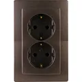 Produktbild: Kopp PARIS – Schutzkontakt-Steckdose, 2-fach, Komplettgerät, Farbe: Palisander