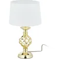 Produktbild: Tischlampe Modern, Nachttischlampe Touch, 3 Stufen Dimmbar, E14 Tischleuchte Edel, Hxd 43,5 X 25 Cm, Gold/weiß - Relaxdays