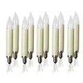 Produktbild: hellum Ersatz-Kerzen für Weihnachtsbaum Kerzen Lichterketten innen und außen, 10 Stück 8V 3W Schaftkerze für Lichterketten mit 30 Brennstellen, ø15mm E10/ 8V/ 3W/ 22Lumen 901016