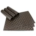 Produktbild: Moderne Tischsets in Braun im 6er Set - Abwaschbare Platzsets als rechteckige Tischuntersetzer - Geflochtenes Platzdeckchen als Tischunterlage für Esstisch Wohnzimmer Tisch-Deko