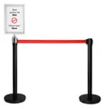 Produktbild: Personenleitsystem Absperrung Abgrenzungsständer Airport Paar Infoschild Schwarz
