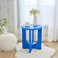 Produktbild: [en.casa] Beistelltisch Kysdajore rund 50 x Ø40 cm Sofatisch Royalblau Kleiner Tisch für Wohnzimmer Schlafzimmer Indoor