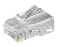 Produktbild: 10 Stück Westernstecker RJ45 8p8c 8 polig zum Crimpen an Telefonflachkabel UTP