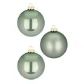 Produktbild: Inge Glas Weihnachtskugeln 10cm in Karton-Box | 6 XL Christbaumkugeln groß | Kugeln aus Glas (Mild Sage | Mint)