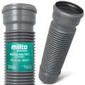 Produktbild: Millto Flexible Abflussrohr 110 mm 340-400 mm Regenrinne Fallrohr Verlängerung Ablaufverlängerung Belüftung Kanalisation Dachrinnen-Fallrohrverlängerung Flexibel