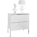 Produktbild: Lookway Nachttisch, Weiß Hochglanz, Holzwerkstoff, 50x54x37 cm, Schlafzimmer, Nachttische
