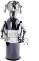 Produktbild: BRUBAKER Weinflaschenhalter Haarstylist - Metall Skulptur Flaschenständer - 20 cm - Wein Geschenk für Friseure und Barbiere - mit Grußkarte