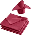 Produktbild: Erwin Müller Stoff-Serviette 4er- Pack, Jacquard Karo, Paderborn Rubin Größe 50x50 cm - fleckabweisend, schmutzunempfindlich und leicht zu reinigen